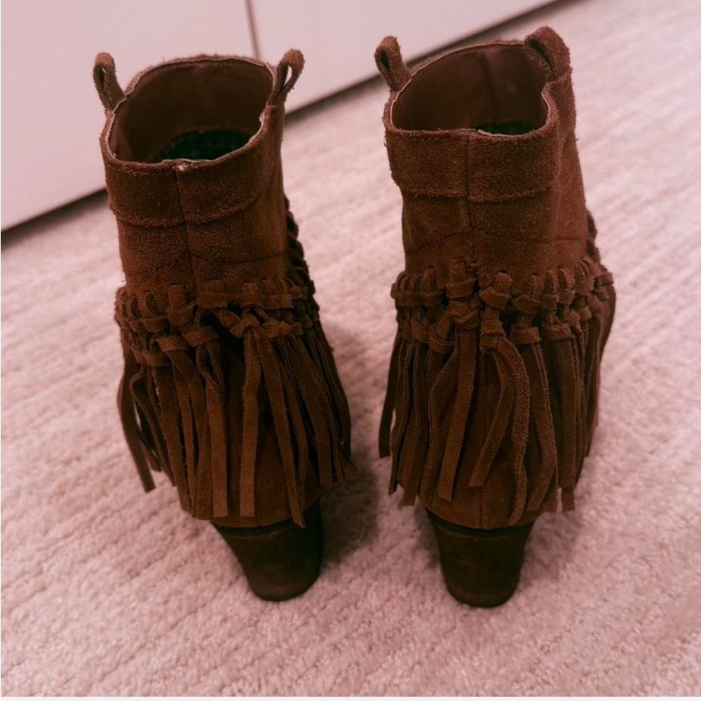 Free People Tan Fringe Ankle Booties - Picture 4 of 6